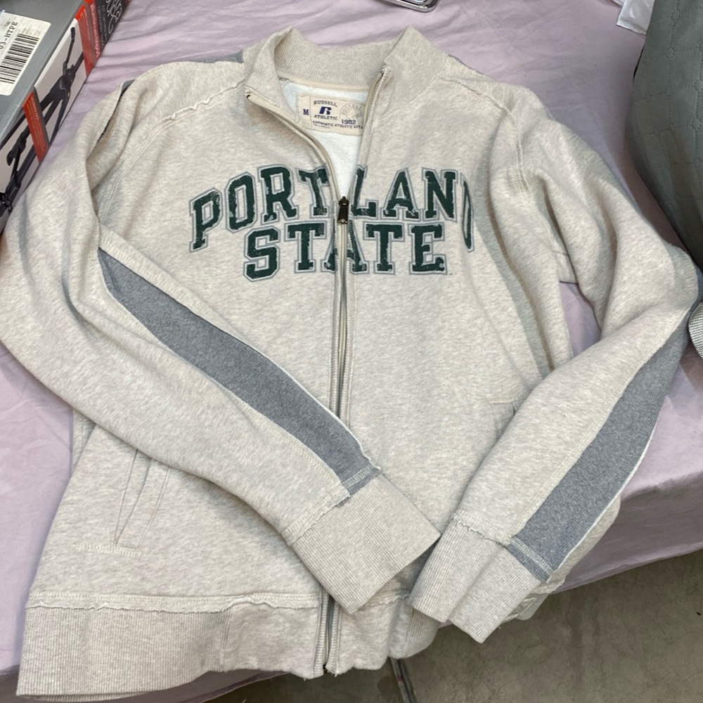 Men's Portland State - Russell Athletic - Sweat Jacket - Zipper Closure - size M